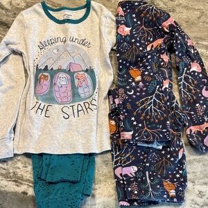 Carter's Gray and Teal Pajama Set with Forest Animal Design
